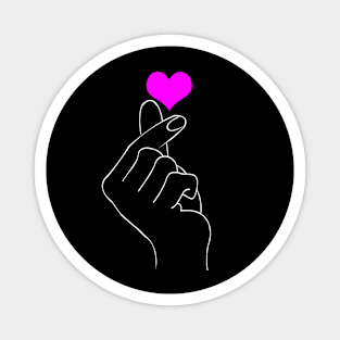 hand love white line art Magnet